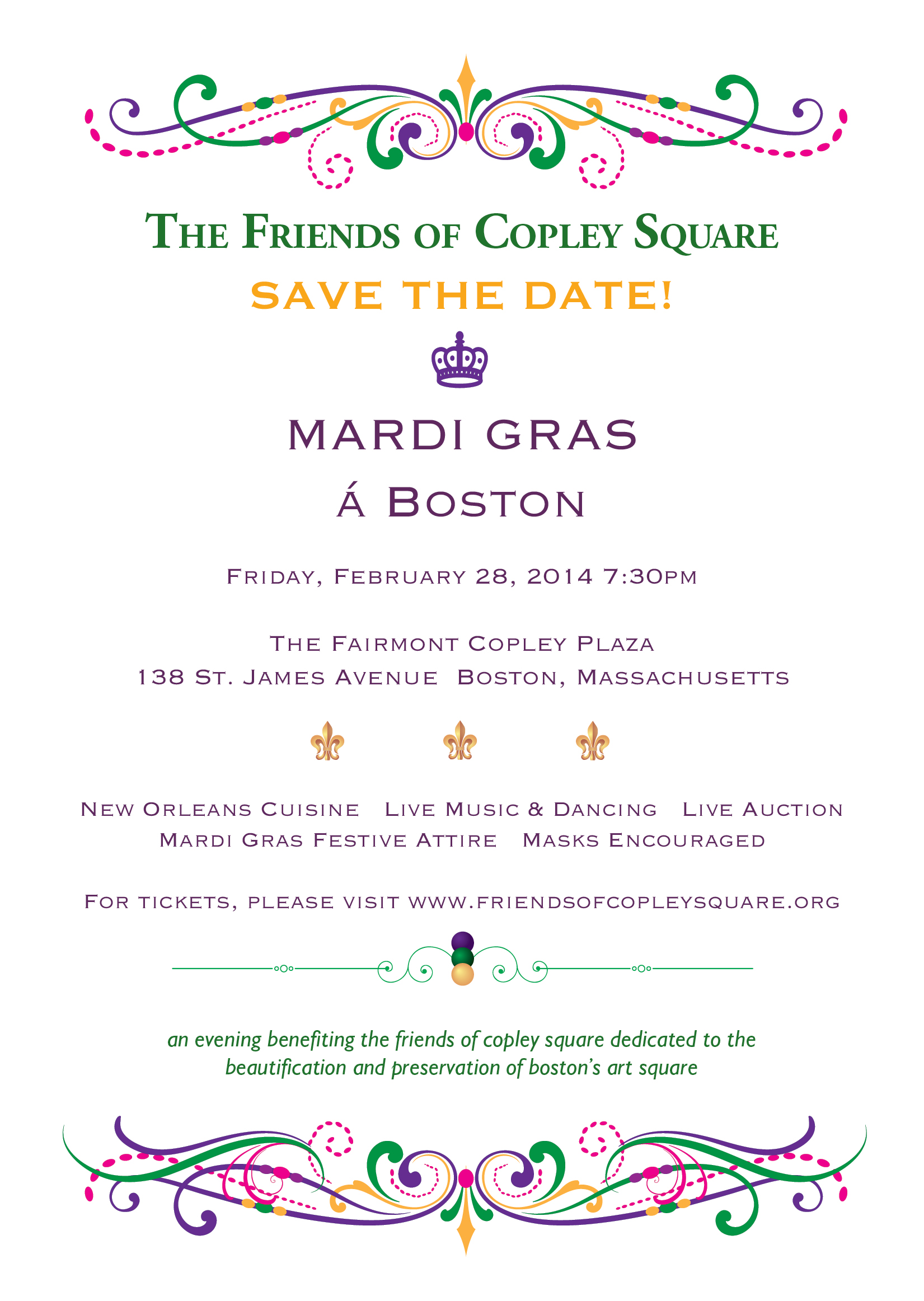 Friday, February 28, 7:30 pm – Mardi Gras